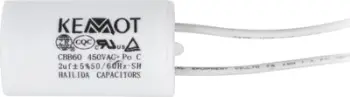 Kondensator Kemot CBB60, 4.5uF, 450V, i bardhë