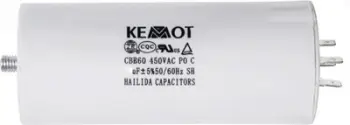 Kondensator motorik Kemot URZ3138, 50uF, 450V, i bardhë