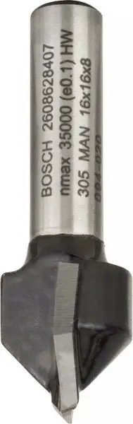 Freza Bosch Professional 2608628407 V-Grooving, 16 x 16 x 8 mm, zi argjend
