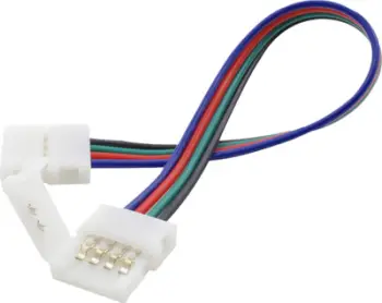 Konektor LED RGB me kabllo, për shirit 10mm, dyanësh
