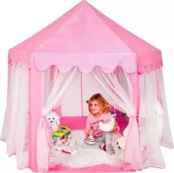Çadër loje Kruzzel Children's Tent 23869, formë pallati, rozë