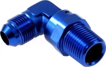 Konektor këndi TurboWorks Male Connector 90 AN8, 1/2"-14 NPT, alumini blu