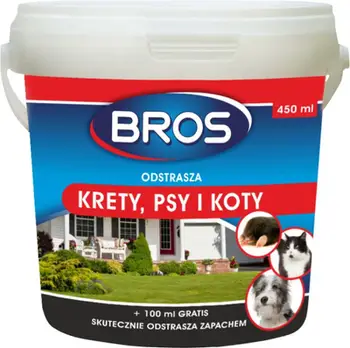 Repelent për kopsht BROS, për nishanë qen dhe mace, pluhur, 450 ml