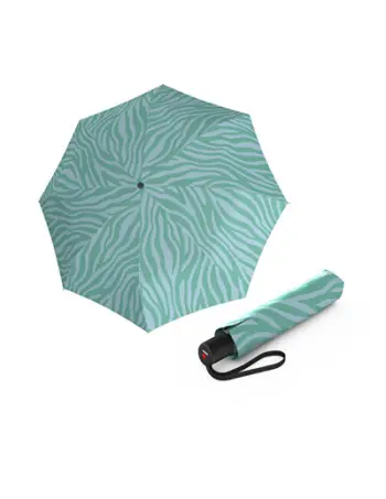 Çadër palosëse për femra Knirps A.200 Medium Duomatic Zebra Mint, e gjelbër/ e kaltër