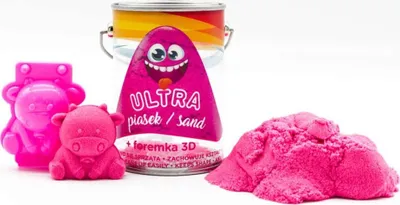 Rërë modeluese Epee Ultra Sand, kanaçe 150g, me formë 3D lope, rozë - 1