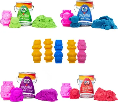 Rërë modeluese Epee Ultra Sand, kanaçe 150g, me formë 3D lope, rozë - 3