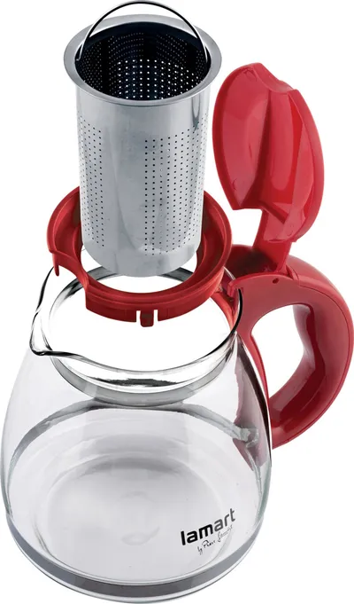 Çajnik LAMART LT7074, 1.5L, xhami, i kuq - 4
