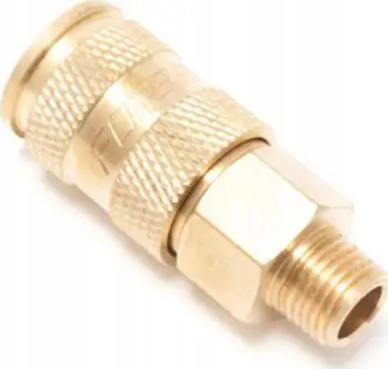Konektor pneumatik Forsage F-BSE1-4SM, filetë e jashtme 1/2", me valvul, bronz