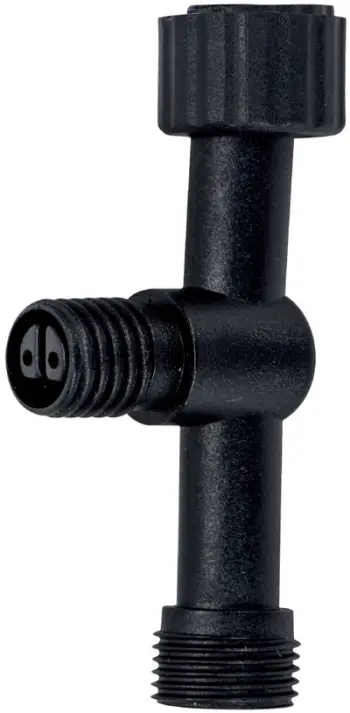 Konektor T për ndriçim kopshti LED 12V, rezistent ndaj motit, i zi