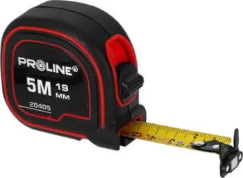 Metër matës PROLINE 8m, shirit dyanshëm 25mm, magnetik, i verdhë