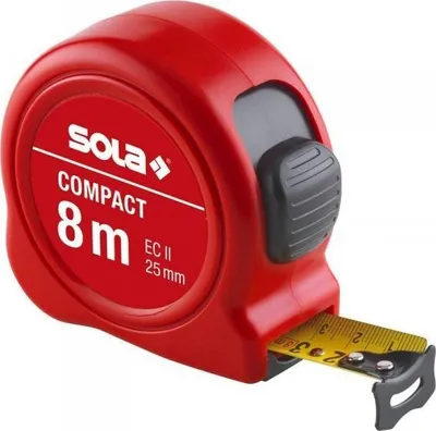 Metër matës Sola Compact, 8m, plastik, i verdhë - 1
