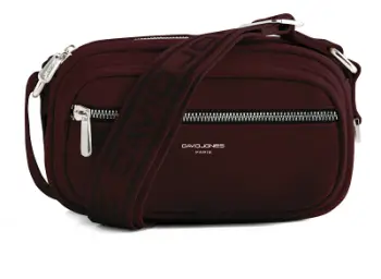 Çantë David Jones për femras tip crossbody në ngjyrë burgundy