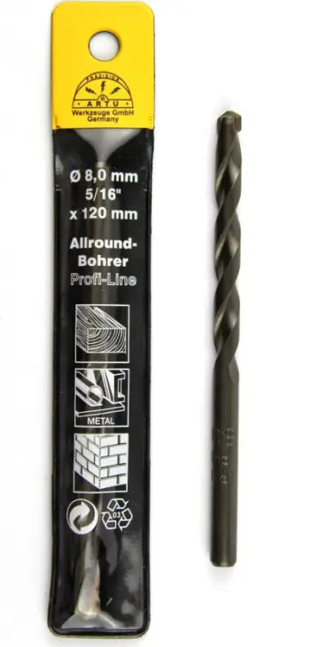 Freza metalike Artu 16708, titanium cilindrike 8mm, për çelik dhe beton, e artë