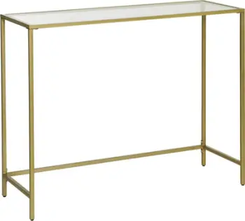 Konsolë dhome Living Room LGT26G, xham i temperuar, kornizë metalike, ari mat