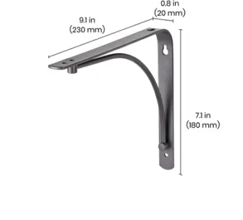 Konsolë rafti Design Arch, metalike, 230x180mm, bronzi