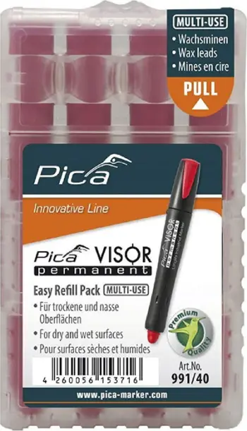 Rimbushje për marker Pica Visor Refillable Multi Use, set 4 copë, e kuqe