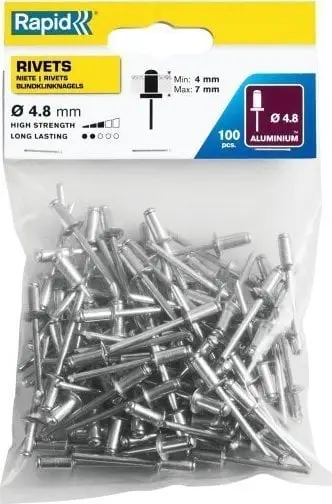 Rivet standard Rapid 5000380, 4.8 x 10 mm, metalik