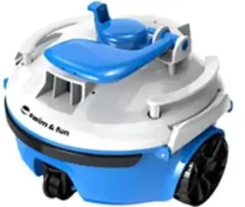 Robot pastrimi pishine Swim &amp; Fun MiniSplash, pa kabllo, deri 10 m², blu e bardhë