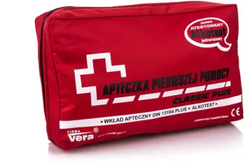 Çantë e ndihmës së parë Vera Classic Plus, 215x130x85mm, e kuqe