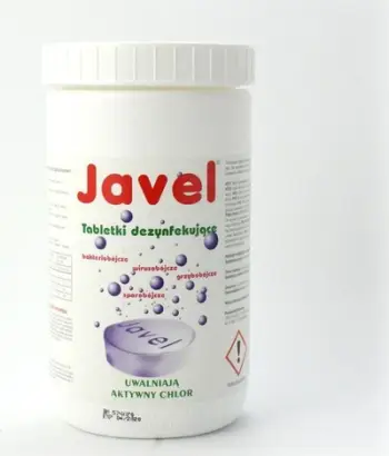Tableta për trajtimin e ujit Javel Aqua, 300 copë, me klor aktiv