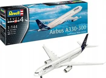 Model aeroplani plastik Revell Airbus A330 300 Lufthansa Livery, shkalla 1:144