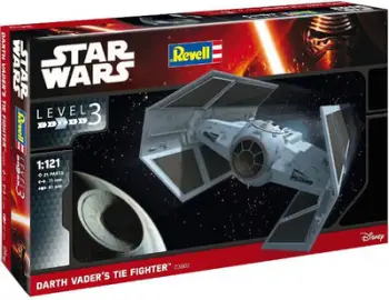 Model plastik Revell Star Wars Darth Vader TIE Fighter 03602, për montim, gri