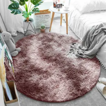 Tapet rrumbullak Strado Round Rug Ombre, 160x160 cm, shaggy, lejla rozë