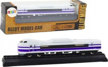 Model tren koleksionues metalik 1:48, 15 cm, i bardhë vjollcë
