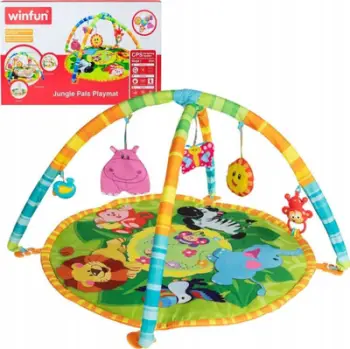 Tapet loje për bebe WinFun Jungle Activity Mat, Ø77x46 cm, shumëngjyrësh