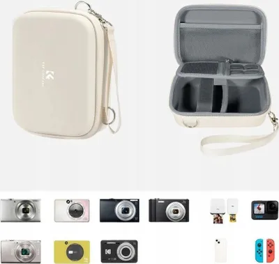 Çantë mbrojtëse për kamerë K&F Concept, mini, trup i fortë EVA, bezhë - 4