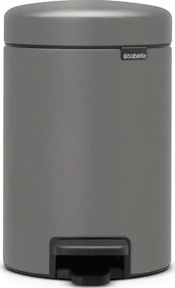 Kosh mbeturinash Brabantia Pedal Bin Newicon, 3L, plastik, gri Mineral Concrete