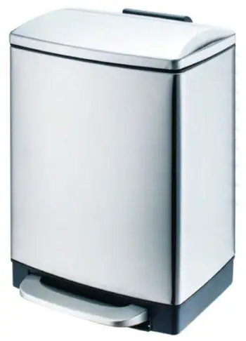 Kosh mbeturinash Domoletti Square Bin T F11612SS, 12L, me pedale, argjendtë