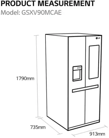 Frigorifer Side by Side LG GSXV90MCAE, 635L, 179cm, inoks