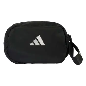 Çantë mesazhi Adidas, materiale sintetike, për femra, e zezë