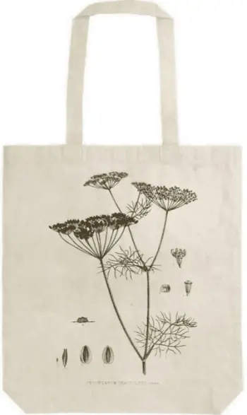 Çantë pambuku Cotton Bag STBAG 28 Dill, me print bimor, ngjyrë natyrale