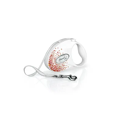 Rrip Flexi Glam Splash Orient, për qen, i bardhë, S, 3 m / 12 kg - 1
