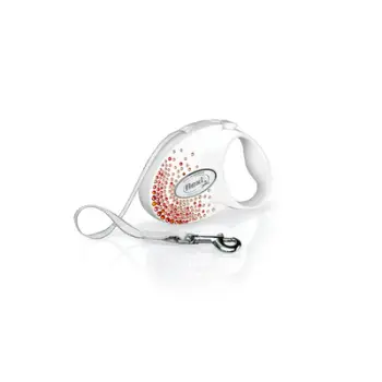 Rrip Flexi Glam Splash Orient, për qen, i bardhë, S, 3 m / 12 kg
