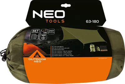 Tarp kampingu Neo, 360x290cm, 210T PU3000, i gjelbër - 4