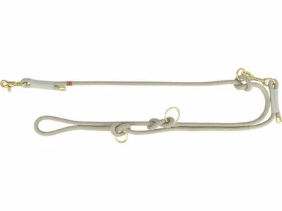 Rrip qeni Trixie Soft Rope Adjustable, 200cm, me qafore të integruar, gri - 1