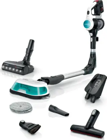 Fshesë me bateri Bosch Unlimited 7 ProHygienic Aqua BCS71HYG2, autonomi 40 min, depozitë XL, e bardhë