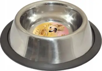 Tas qeni Barry King Bowl, 380ml, me bazë gome, metalik