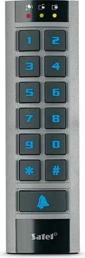 Tastierë e jashtme Satel ACCO-SCR-BG, lexues karte afërsie 125kHz, me buton zileje, gri