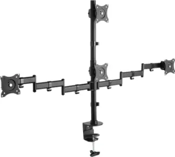 Krah monitori AlzaErgo Arm Q05BSV, për 4 monitorë 27", montim në tavolinë, i zi