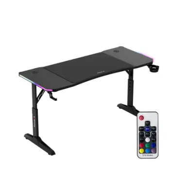 Tavolinë gaming Huzaro Hero 3.6 RGB, 140cm, me ndriçim RGB, e zezë