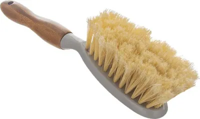 Fshesë me kazmë për dysheme, dorezë bambu, plastike, gri - 4