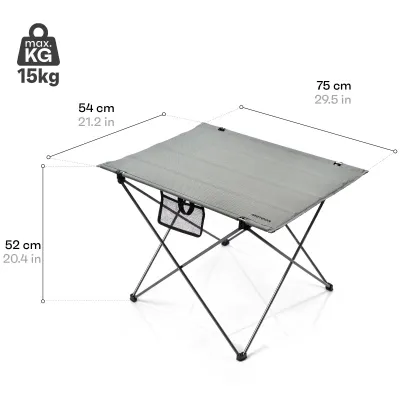 Tavolinë kampingu Meteor Viator, palosëse, e vogël, gri - 18