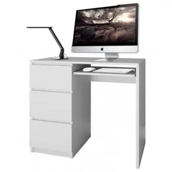 Tavolinë pune Topeshop Lima Desk, 98x51 cm, 3 sirtarë, e bardhë