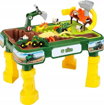 Tavolinë loje Klein Play Table John Deere 2in1 Farm, set fermë, për fëmijë, shumëngjyrëshe