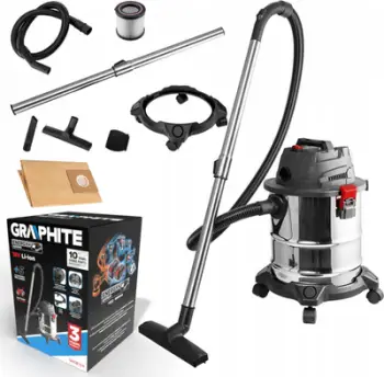 Fshesë me korrent për punëtori Graphite Energy+, 18V 4Ah, 20L, inoks