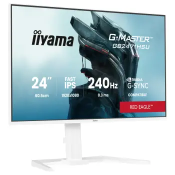 Monitor gaming iiyama G-MASTER Red Eagle GB2471HSU-W1, 24", Full HD, 240Hz, i bardhë